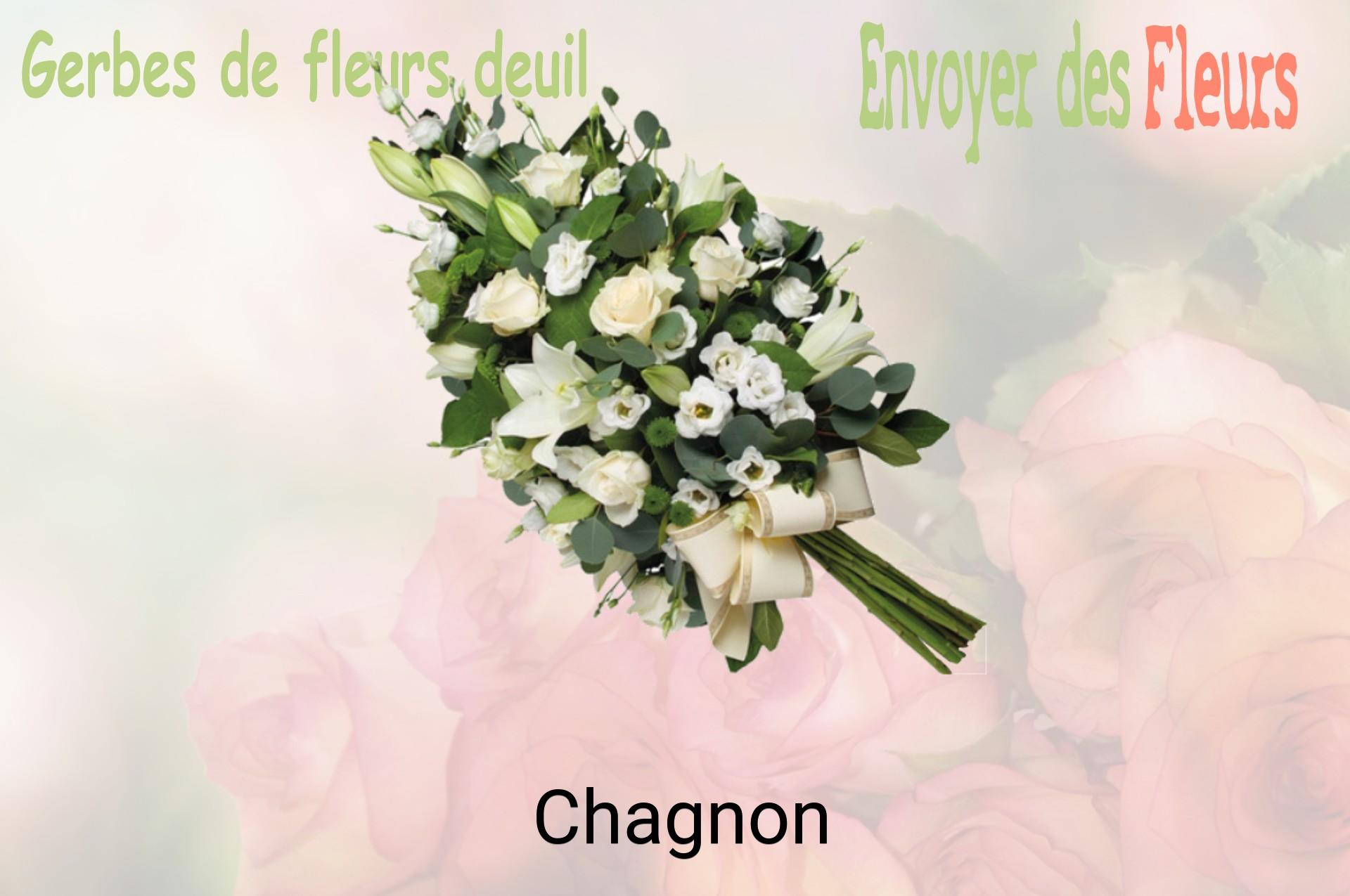 Gerbe de fleurs de deuil livrée à Chagnon